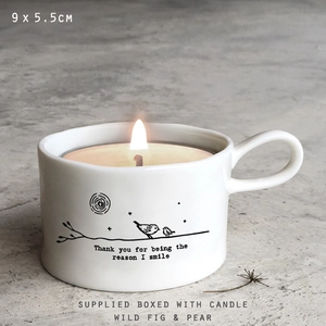 East of India Handled candle holder-Thank you smile - image 2