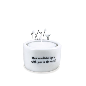 Candle & tea light holder-How wonderful life is - image 1