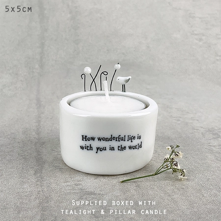 Candle & tea light holder-How wonderful life is - image 3