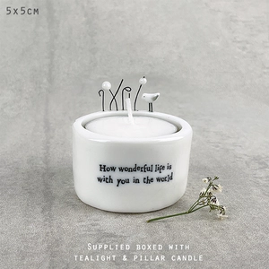 Candle & tea light holder-How wonderful life is - image 3