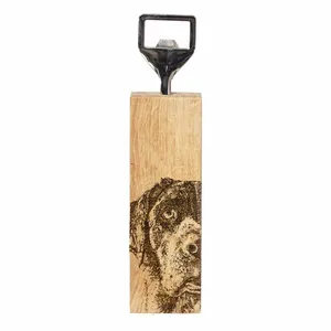 Etched Lab Oak Bottle Opener