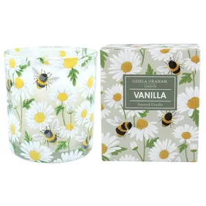 Gisela Graham Daisy/Bee Boxed Candle Pot, Lge, 9x8x8cm