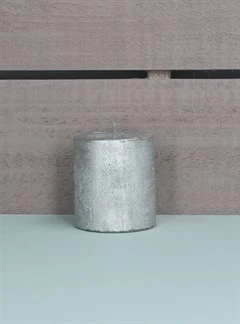 Gisela Graham Silver Pillar Candle - Small