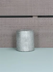 Gisela Graham Silver Pillar Candle - Small