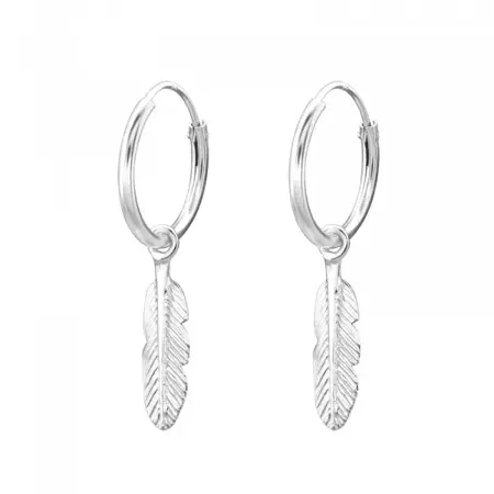HT Sterling Silver Earrings M/H Feather