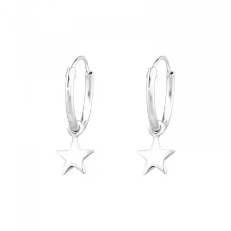 HT Sterling Silver Earrings M/H Flat star