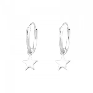 HT Sterling Silver Earrings M/H Flat star