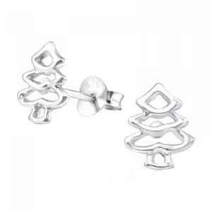 HT Sterling Silver Studs Open xmas tree