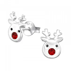 HT Sterling Silver Studs Red nose reindeer