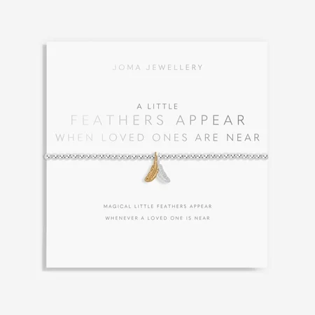 A LITTLE | FEATHERS APPEAR WHEN LOVED ONES ARE NEAR | Silver | Bracelet