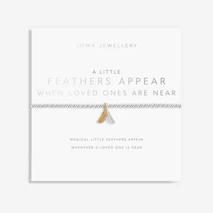 A LITTLE | FEATHERS APPEAR WHEN LOVED ONES ARE NEAR | Silver | Bracelet