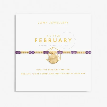 A Little 'Birthstone' February Gold Stretch Bracelet 17.5cm - image 1