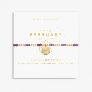A Little 'Birthstone' February Gold Stretch Bracelet 17.5cm - image 1