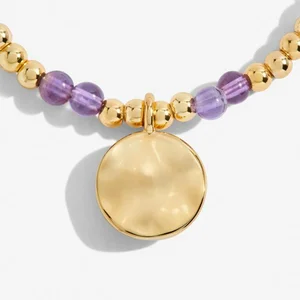 A Little 'Birthstone' February Gold Stretch Bracelet 17.5cm - image 2