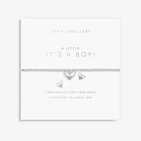 A LITTLE | IT'S A BOY! | Silver | Bracelet | 17.5cm stretch - image 1