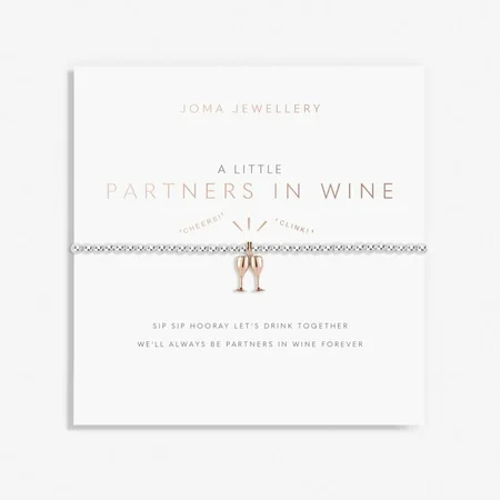 A Little - Partners In Wine - Silver/Rose Gold- 17.5cm stretch