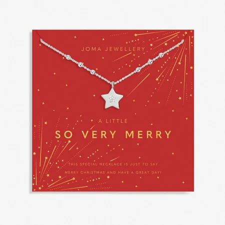 CHRISTMAS A LITTLE NECKLACE SO VERY MERRY Silver Plated Necklace 46cm + 5cm extender - image 1