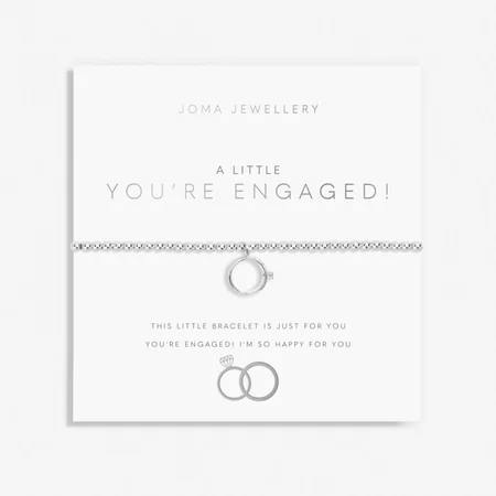 A Little 'You're Engaged!' Silver Plated Stretch Bracelet 17.5cm - image 1