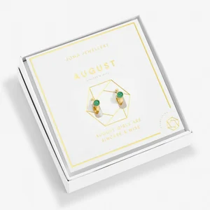 Joma 'Birthstone' Gold Plated Hoop Earrings - August - image 1