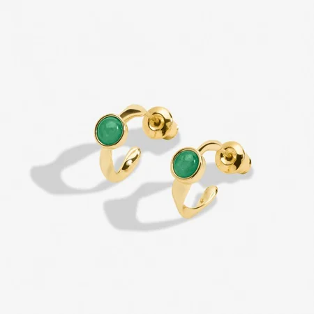 Joma 'Birthstone' Gold Plated Hoop Earrings - August - image 2