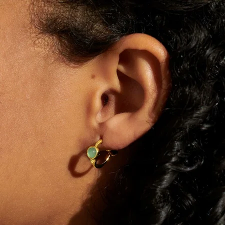 Joma 'Birthstone' Gold Plated Hoop Earrings - August - image 3