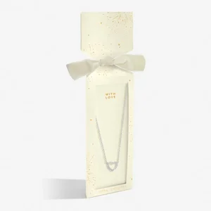 NECKLACE CHRISTMAS CRACKER WITH LOVE Silver Plated 46cm + 5cm extender - image 1