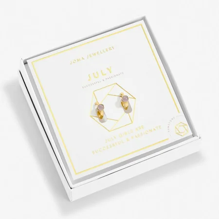 Joma 'Birthstone' Gold Plated Hoop Earrings - July - image 1