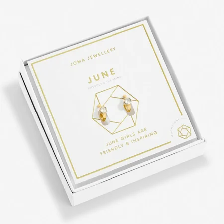 Joma 'Birthstone' Gold Plated Hoop Earrings - June - image 1
