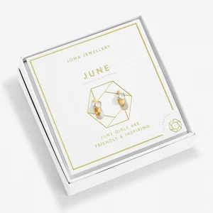 Joma 'Birthstone' Gold Plated Hoop Earrings - June - image 1