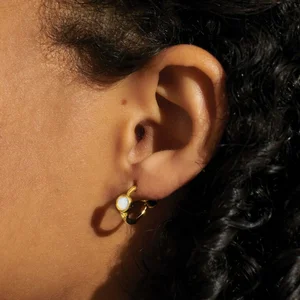 Joma 'Birthstone' Gold Plated Hoop Earrings - June - image 3