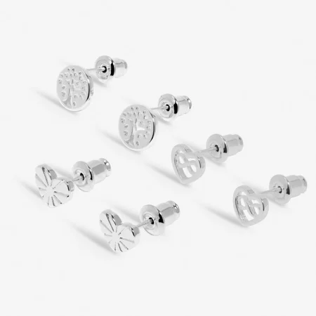 LIFE'S A CHARM FAMILY Silver Plated 3 Pairs of Earrings - image 2