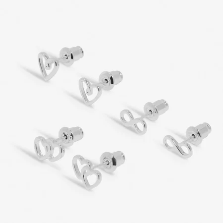 LIFE'S A CHARM FRIENDSHIP Silver Plated 3 Pairs of Earrings - image 2