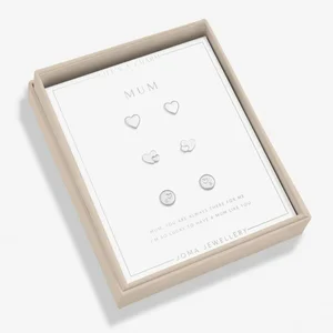 LIFE'S A CHARM MUM Silver Plated 3 Pairs of Earrings - image 1