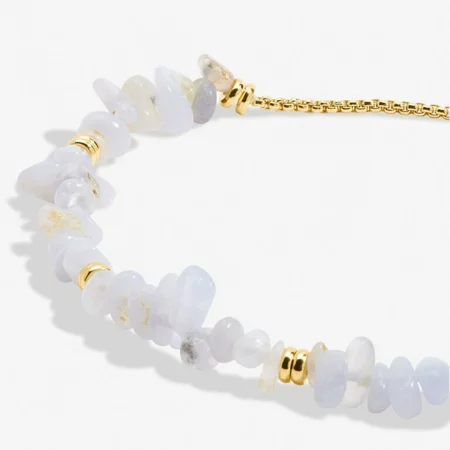 MANIFESTONES | BLUE AGATE | Gold Plated | Bracelet | 24.5cm adjustable - image 2