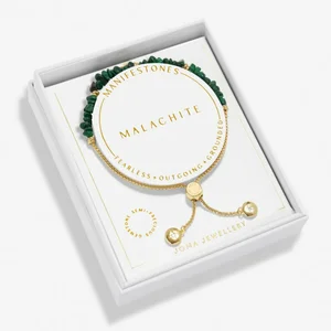 Manifestones ' Malachite' Gold Plated Adjustable Bracelet 24.5cm - image 1