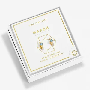 BIRTHSTONE HOOP EARRING | MARCH | Gold Plated | Earrings - image 1