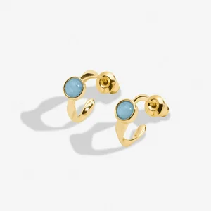 BIRTHSTONE HOOP EARRING | MARCH | Gold Plated | Earrings - image 2