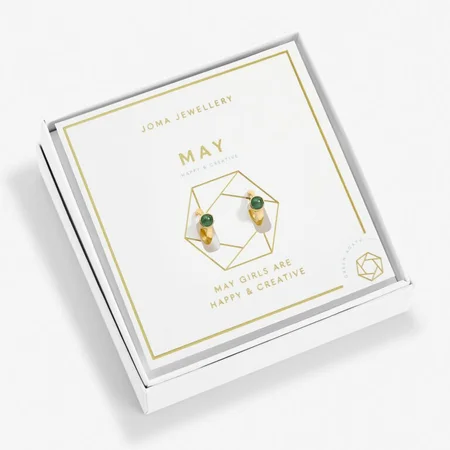 Joma 'Birthstone' Gold Plated Hoop Earrings - May - image 1