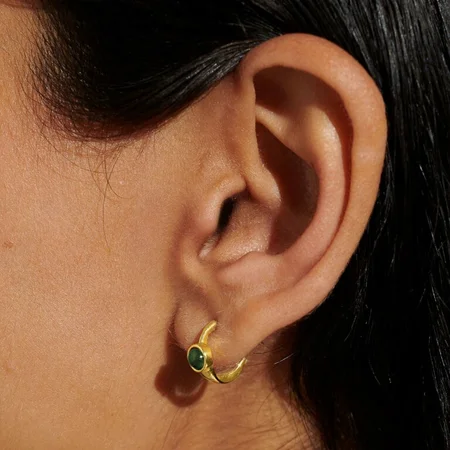 Joma 'Birthstone' Gold Plated Hoop Earrings - May - image 3