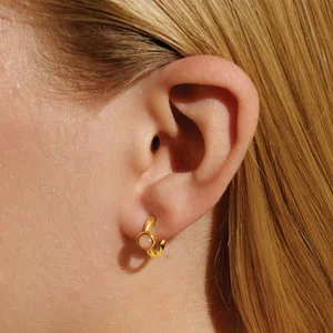 BIRTHSTONE HOOP EARRING | NOVEMBER | Gold Plated | Earrings - image 3