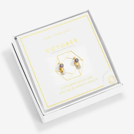 BIRTHSTONE HOOP EARRING | OCTOBER | Gold Plated | Earrings - image 1