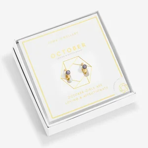 BIRTHSTONE HOOP EARRING | OCTOBER | Gold Plated | Earrings - image 1