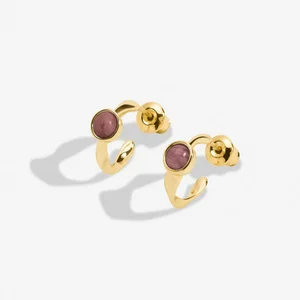 BIRTHSTONE HOOP EARRING | OCTOBER | Gold Plated | Earrings - image 2