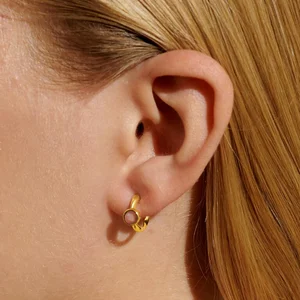 BIRTHSTONE HOOP EARRING | OCTOBER | Gold Plated | Earrings - image 3
