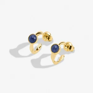 Joma 'Birthstone' Gold Plated Hoop Earrings - September - image 2