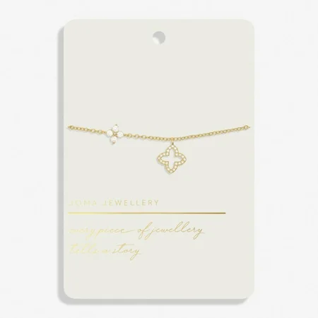STYLE STORIES PAVE CLOVER Gold Plated Bracelet - image 1