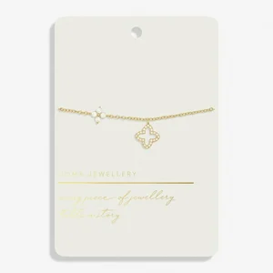 STYLE STORIES PAVE CLOVER Gold Plated Bracelet - image 1