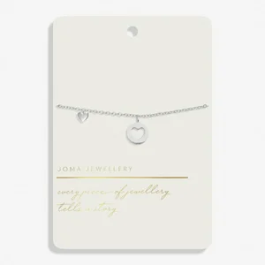STYLE STORIES PAVE EDGE HEART Silver Plated Bracelet - image 1