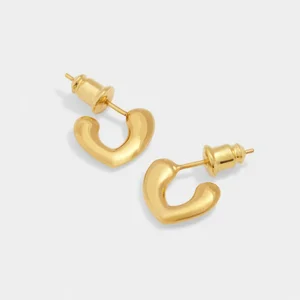 ALORA HEART HUGGIES | Gold Coated | 1.24cm x 0.25cm x 1.17cm - image 1