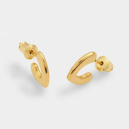 ALORA HEART HUGGIES | Gold Coated | 1.24cm x 0.25cm x 1.17cm - image 2